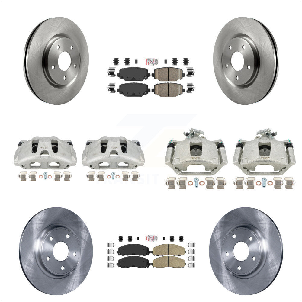 Front Rear Disc Brake Caliper Rotors And Ceramic Pads Kit (10Pc) For Dodge Grand Caravan KC8-102624N by Transit Auto