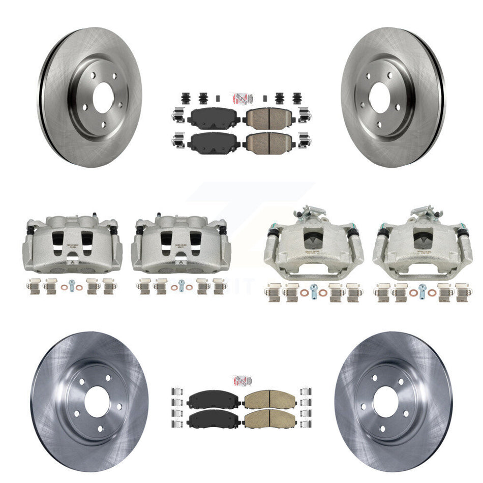 Front Rear Disc Brake Caliper Rotors And Ceramic Pads Kit (10Pc) For Dodge Grand Caravan KC8-102625N