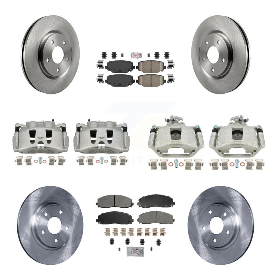 Front Rear Disc Brake Caliper Rotors And Ceramic Pads Kit (10Pc) For Dodge Grand Caravan KC8-102626N