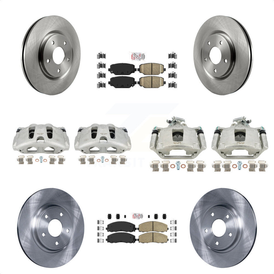 Front Rear Disc Brake Caliper Rotors And Ceramic Pads Kit (10Pc) For Dodge Grand Caravan KC8-102627N by Transit Auto