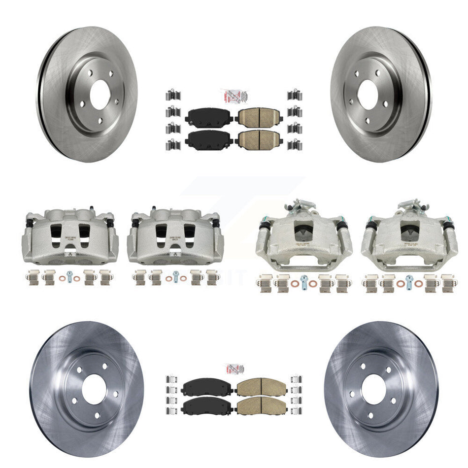 Front Rear Disc Brake Caliper Rotors And Ceramic Pads Kit (10Pc) For Dodge Grand Caravan KC8-102628N