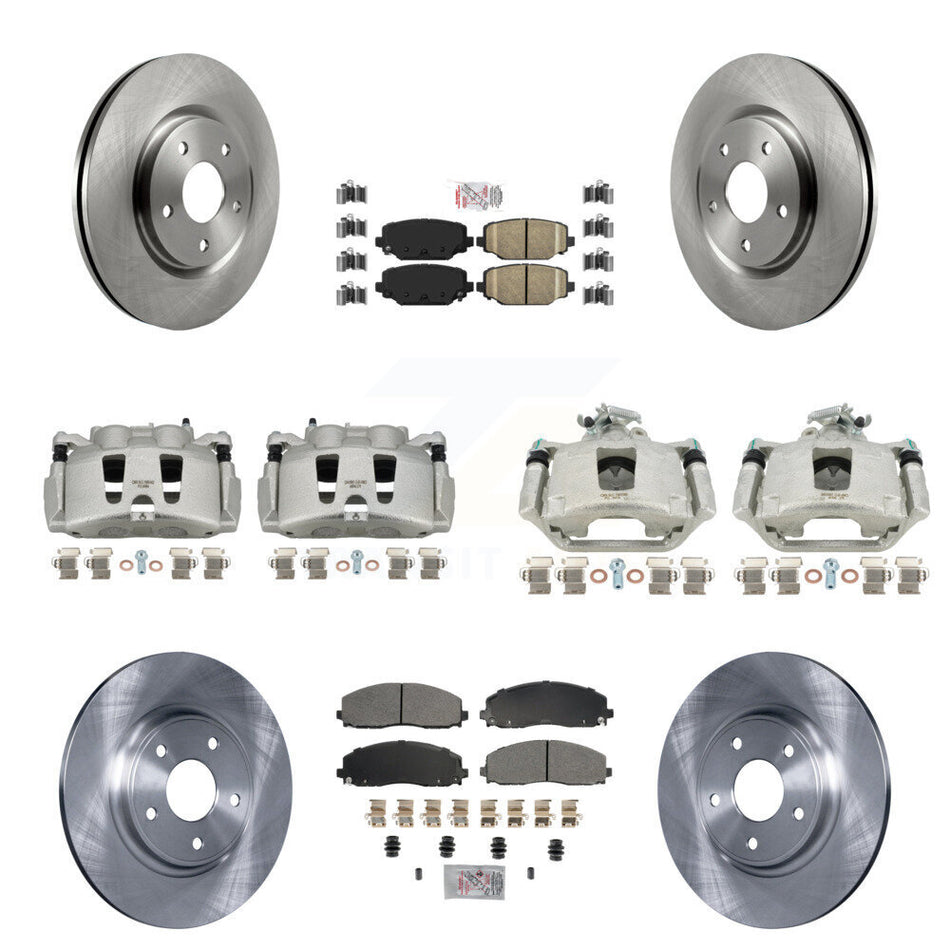 Front Rear Disc Brake Caliper Rotors And Ceramic Pads Kit (10Pc) For Dodge Grand Caravan KC8-102629N