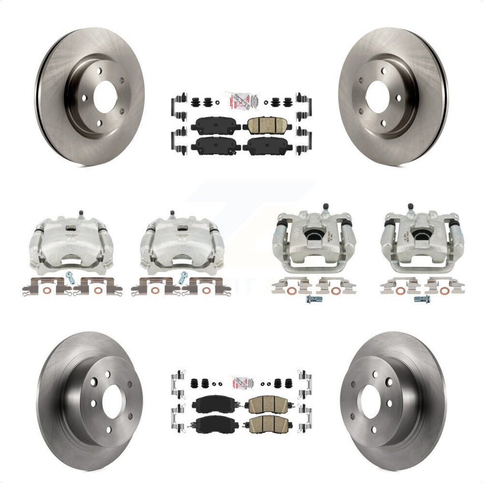 Front Rear Disc Brake Caliper Rotors And Ceramic Pads Kit (10Pc) For Nissan Altima KC8-102641N by Transit Auto