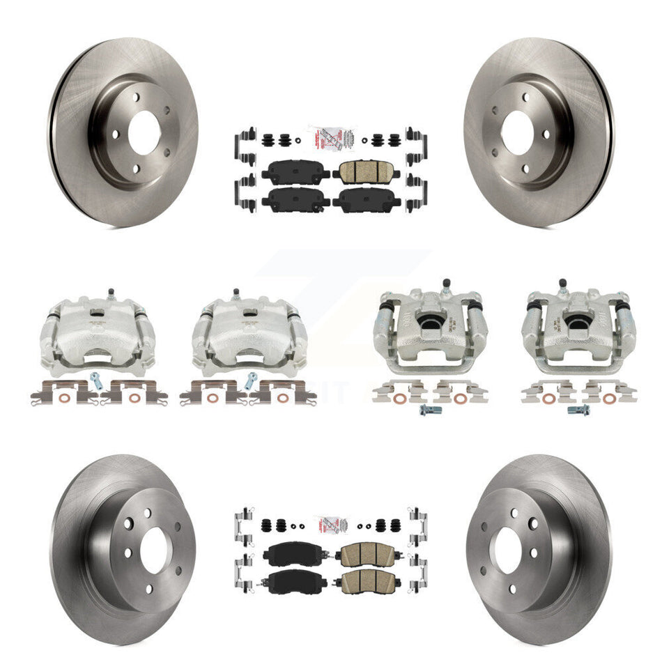 Front Rear Disc Brake Caliper Rotors And Ceramic Pads Kit (10Pc) For Nissan Altima KC8-102641N
