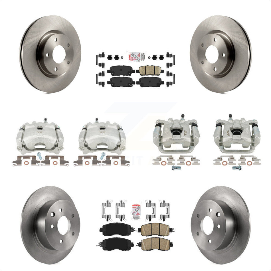 Front Rear Disc Brake Caliper Rotors And Ceramic Pads Kit (10Pc) For Nissan Altima KC8-102642N by Transit Auto