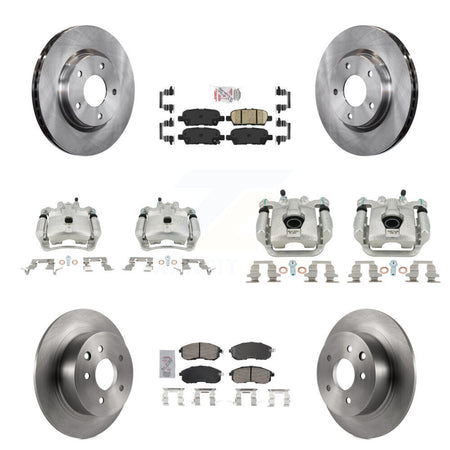 Front Rear Disc Brake Caliper Rotors And Ceramic Pads Kit (10Pc) For Nissan Sentra KC8-102644N