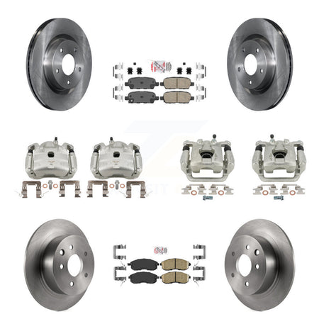 Front Rear Disc Brake Caliper Rotor & Ceramic Pad Kit (10Pc) For 2007-2009 Nissan Altima KC8-102651N