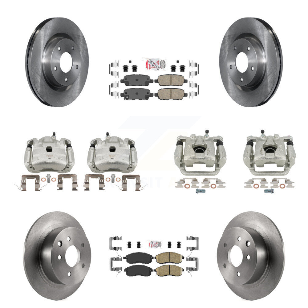 Front Rear Disc Brake Caliper Rotor & Ceramic Pad Kit (10Pc) For 2007-2009 Nissan Altima KC8-102652N
