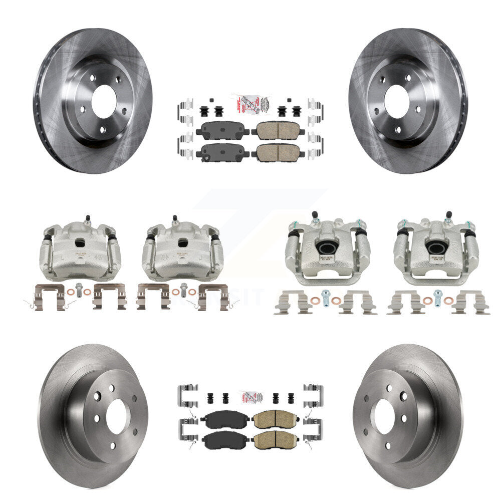 Front Rear Brake Caliper Rotor & Ceramic Pad Kit (10Pc) For Nissan Sentra SE-R with 2.5L KC8-102656N