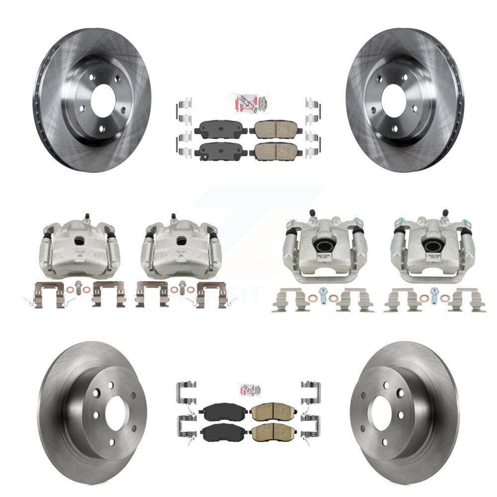 Front Rear Brake Caliper Rotor & Ceramic Pad Kit (10Pc) For Nissan Sentra SE-R with 2.5L KC8-102657N