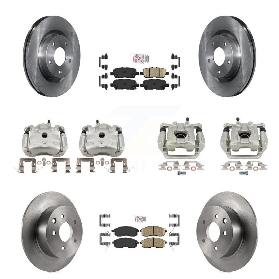Front Rear Disc Brake Caliper Rotors And Ceramic Pads Kit (10Pc) For Nissan Altima KC8-102659N