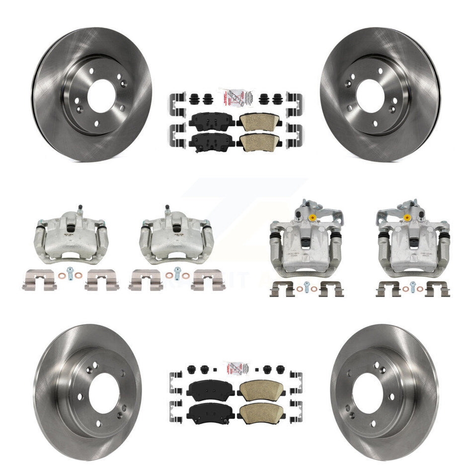 Front Rear Brake Caliper Rotor & Ceramic Pad Kit (10Pc) For Hyundai Elantra GT Kia Forte KC8-102669N