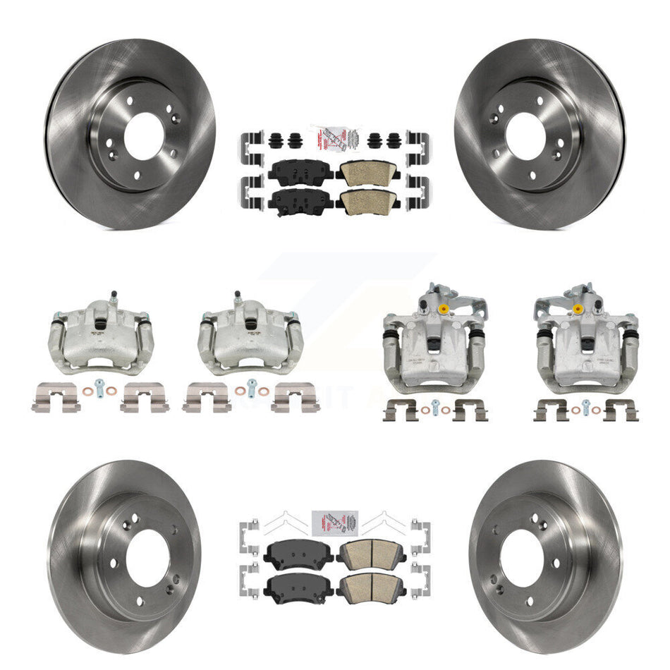 Front Rear Brake Caliper Rotor & Ceramic Pad Kit (10Pc) For Hyundai Elantra GT Kia Forte KC8-102678N