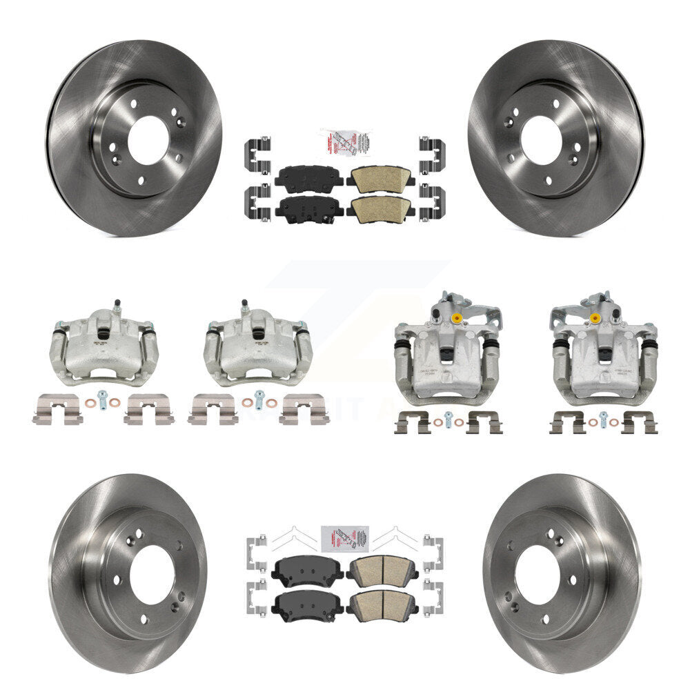 Front Rear Brake Caliper Rotors & Ceramic Pad Kit (10Pc) For Kia Forte Hyundai Forte5 GT KC8-102679N