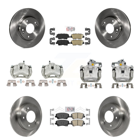 Front Rear Brake Caliper Rotors & Ceramic Pad Kit (10Pc) For Kia Forte Hyundai Forte5 GT KC8-102679N