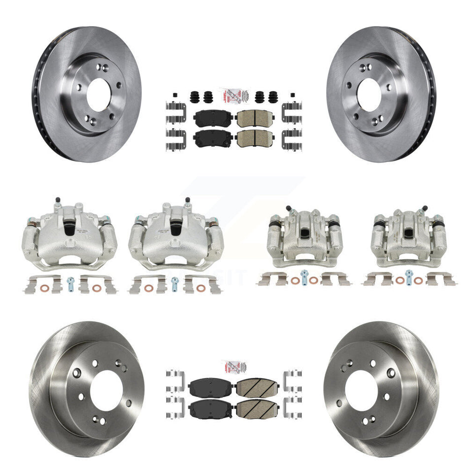 Front Rear Disc Brake Caliper Rotors And Ceramic Pads Kit (10Pc) For Kia Forte Koup Forte5 2.0L KC8-102685N