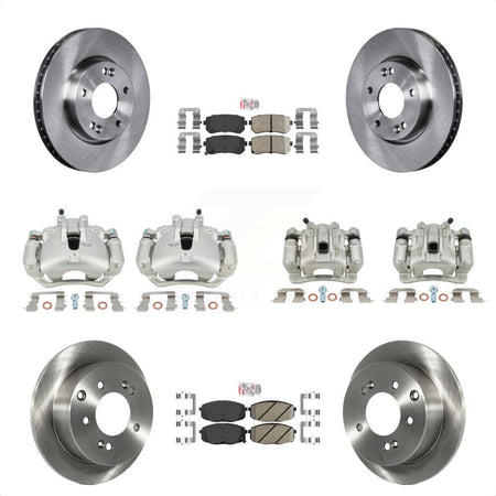 Front Rear Disc Brake Caliper Rotors And Ceramic Pads Kit (10Pc) For Kia Forte Koup Forte5 2.0L KC8-102687N by Transit Auto