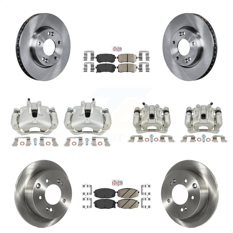 Front Rear Disc Brake Caliper Rotors And Ceramic Pads Kit (10Pc) For Kia Forte Koup Forte5 2.0L KC8-102687N by Transit Auto