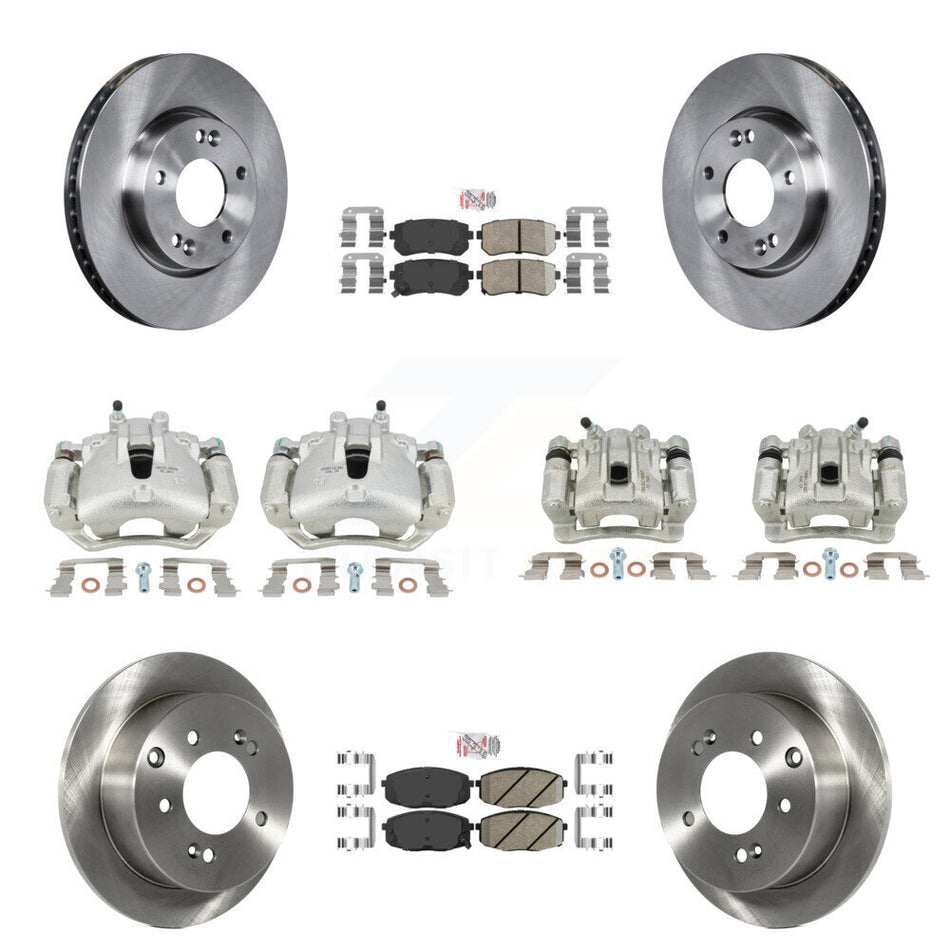 Front Rear Disc Brake Caliper Rotors And Ceramic Pads Kit (10Pc) For Kia Forte Koup Forte5 2.0L KC8-102687N