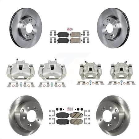 Front Rear Disc Brake Caliper Rotors And Ceramic Pads Kit (10Pc) For Kia Forte Koup Forte5 2.0L KC8-102688N by Transit Auto