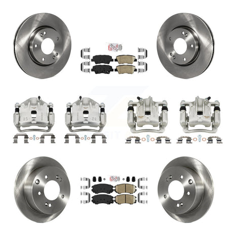 Front Rear Disc Brake Caliper Rotors And Ceramic Pads Kit (10Pc) For 2012-2013 Kia Soul KC8-102689N