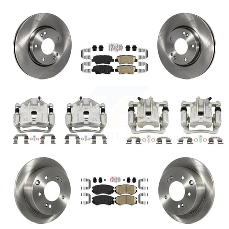 Front Rear Disc Brake Caliper Rotors And Ceramic Pads Kit (10Pc) For 2012-2013 Kia Soul KC8-102691N
