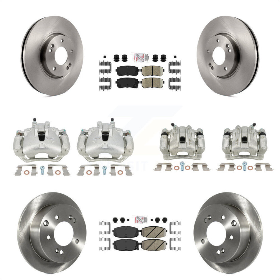 Front Rear Disc Brake Caliper Rotors And Ceramic Pads Kit (10Pc) For Kia Forte5 2.0L KC8-102694N by Transit Auto