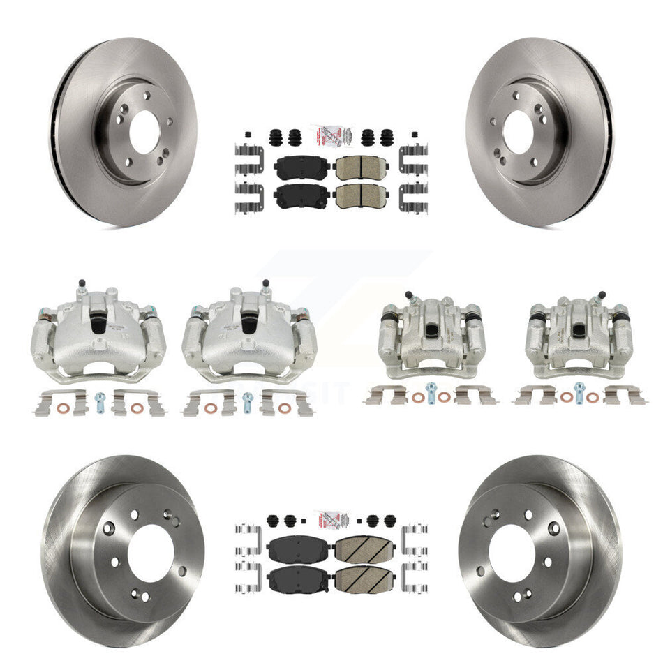 Front Rear Disc Brake Caliper Rotors And Ceramic Pads Kit (10Pc) For Kia Forte5 2.0L KC8-102694N