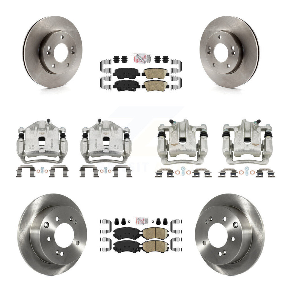 Front Rear Disc Brake Caliper Rotor & Ceramic Pad Kit (10Pc) For 2010-2011 Kia Soul 1.6L KC8-102699N