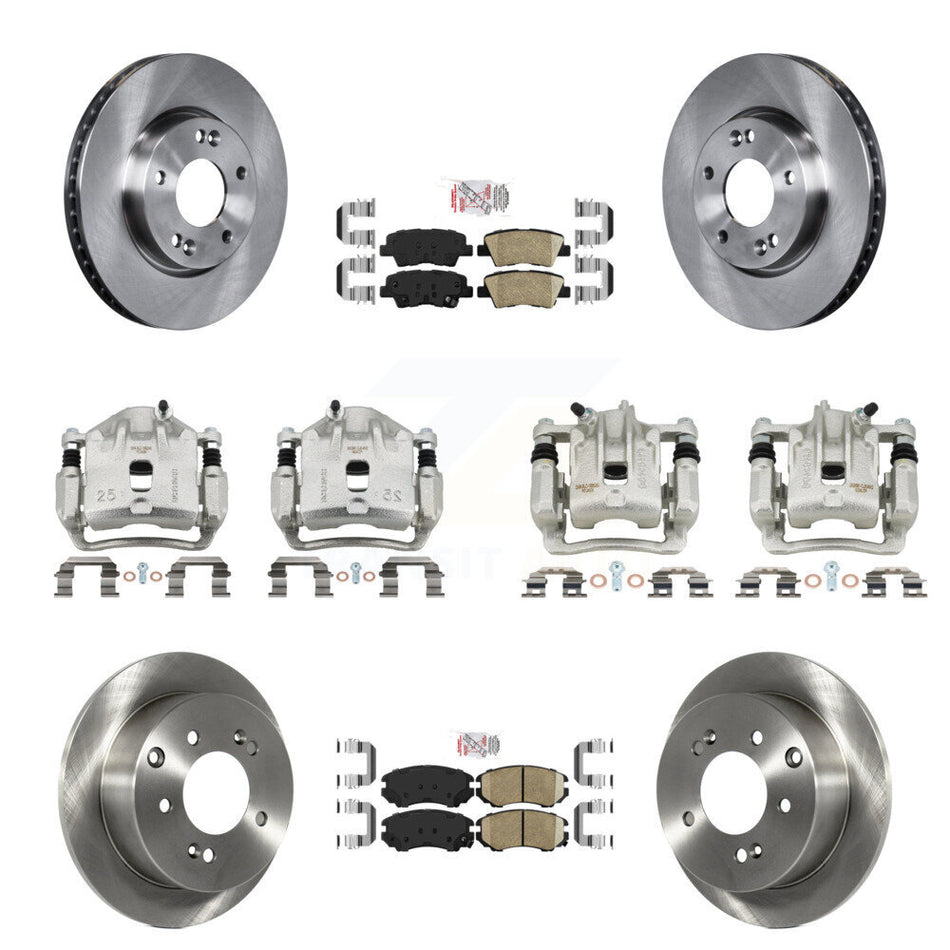 Front Rear Disc Brake Caliper Rotor & Ceramic Pad Kit (10Pc) For 2010-2011 Kia Soul 2.0L KC8-102702N