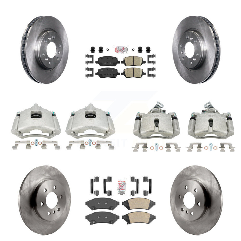 Front Rear Disc Brake Caliper Rotors And Ceramic Pads Kit (10Pc) For Chevrolet Uplander Buick Terraza Pontiac Montana Saturn Relay KC8-102724N