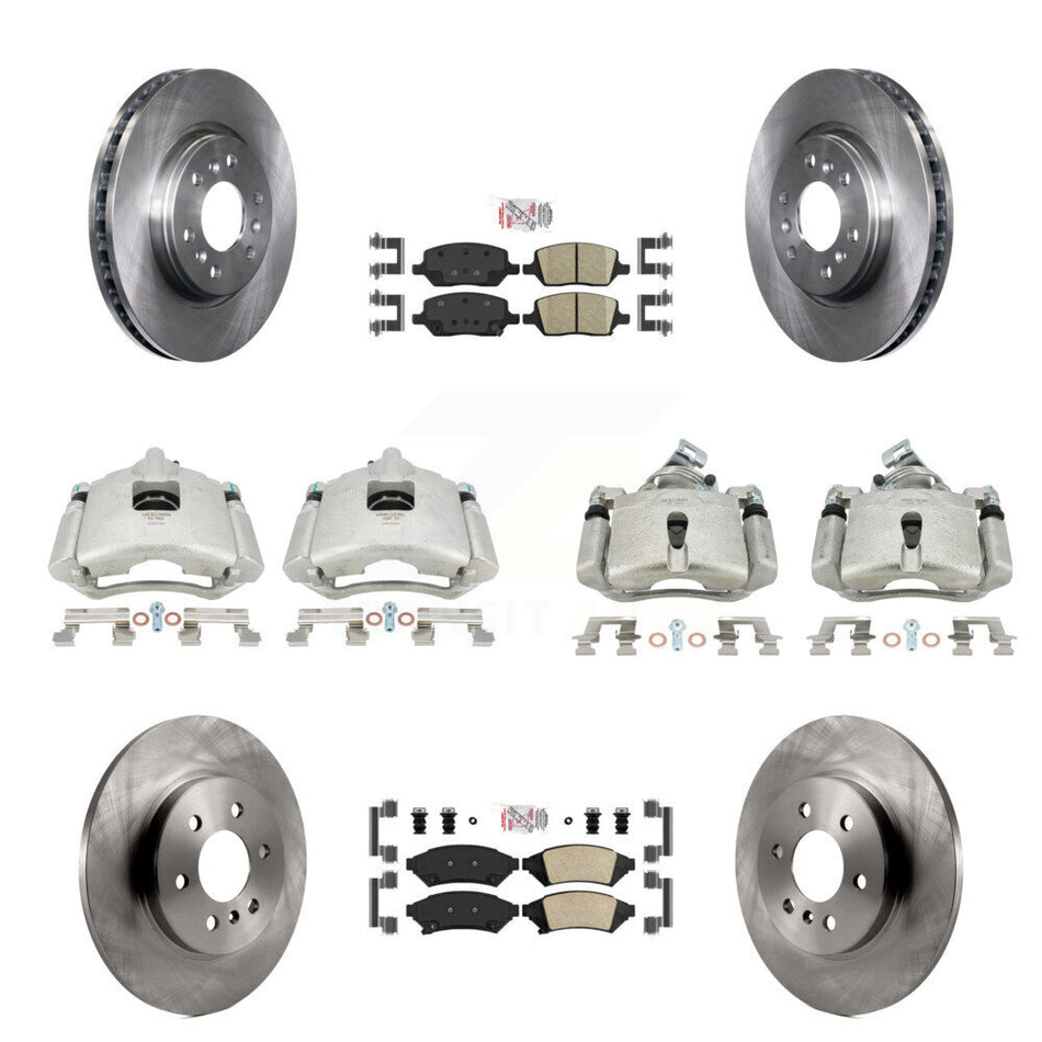 Front Rear Disc Brake Caliper Rotors And Ceramic Pads Kit (10Pc) For Chevrolet Uplander Buick Terraza Pontiac Montana Saturn Relay KC8-102725N