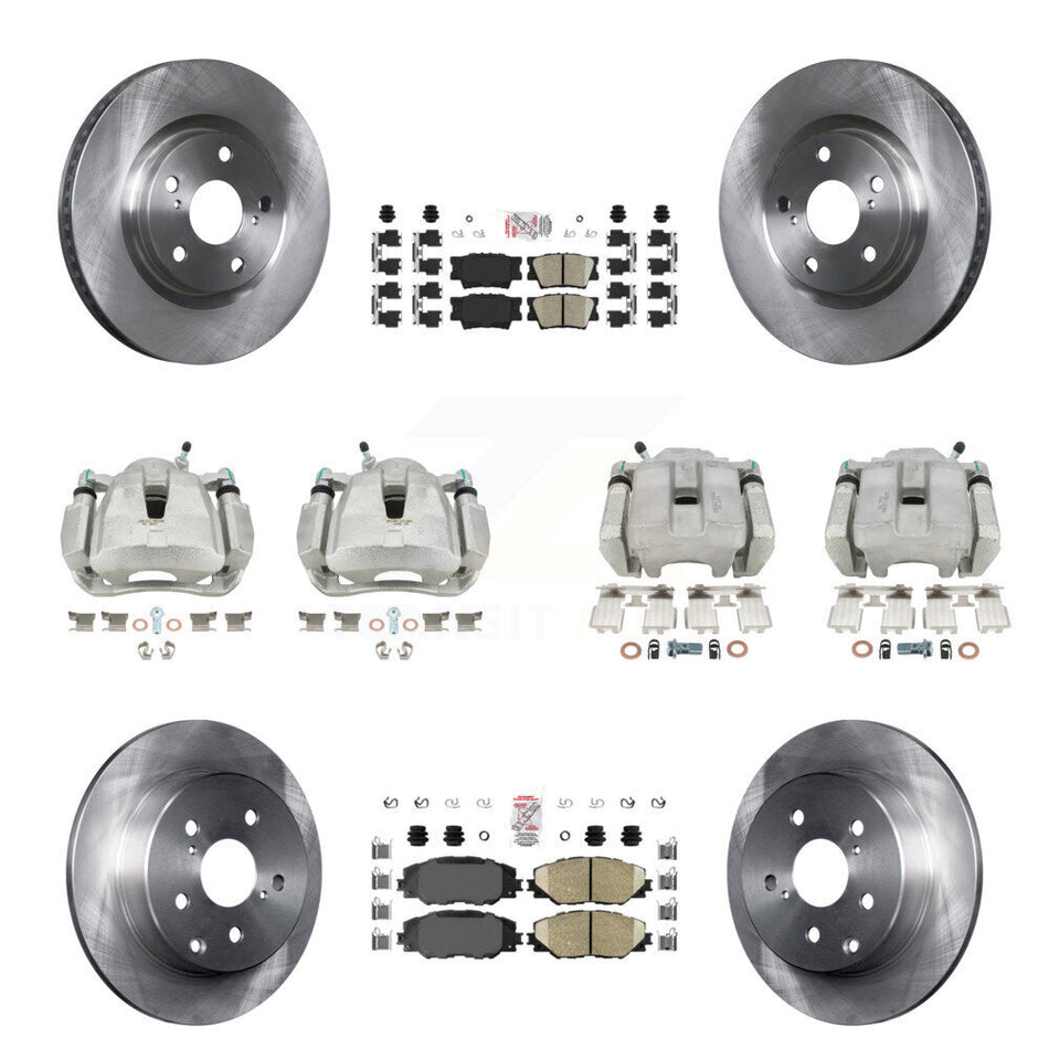 Front Rear Disc Brake Caliper Rotors And Ceramic Pads Kit (10Pc) For Toyota RAV4 KC8-102727N