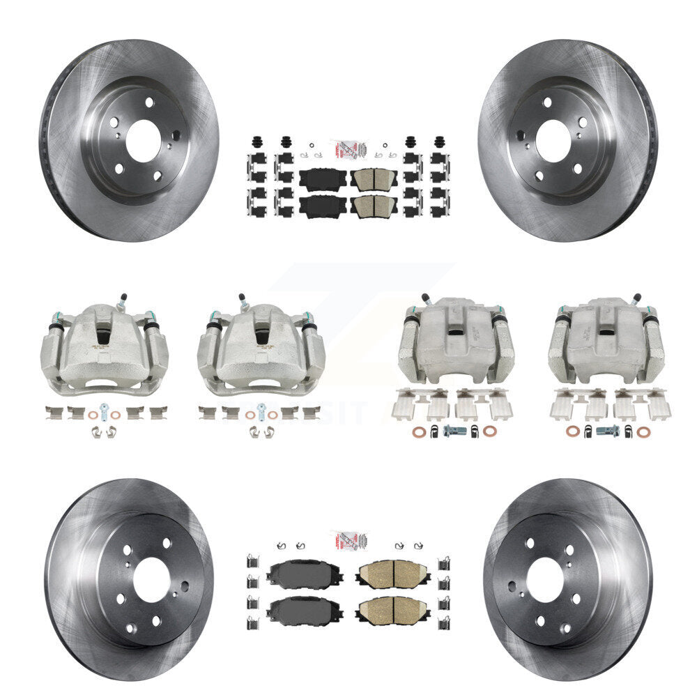 Front Rear Disc Brake Caliper Rotors And Ceramic Pads Kit (10Pc) For Toyota RAV4 KC8-102728N