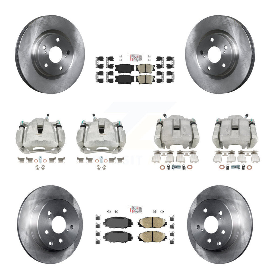 Front Rear Disc Brake Caliper Rotors And Ceramic Pads Kit (10Pc) For Toyota RAV4 KC8-102730N