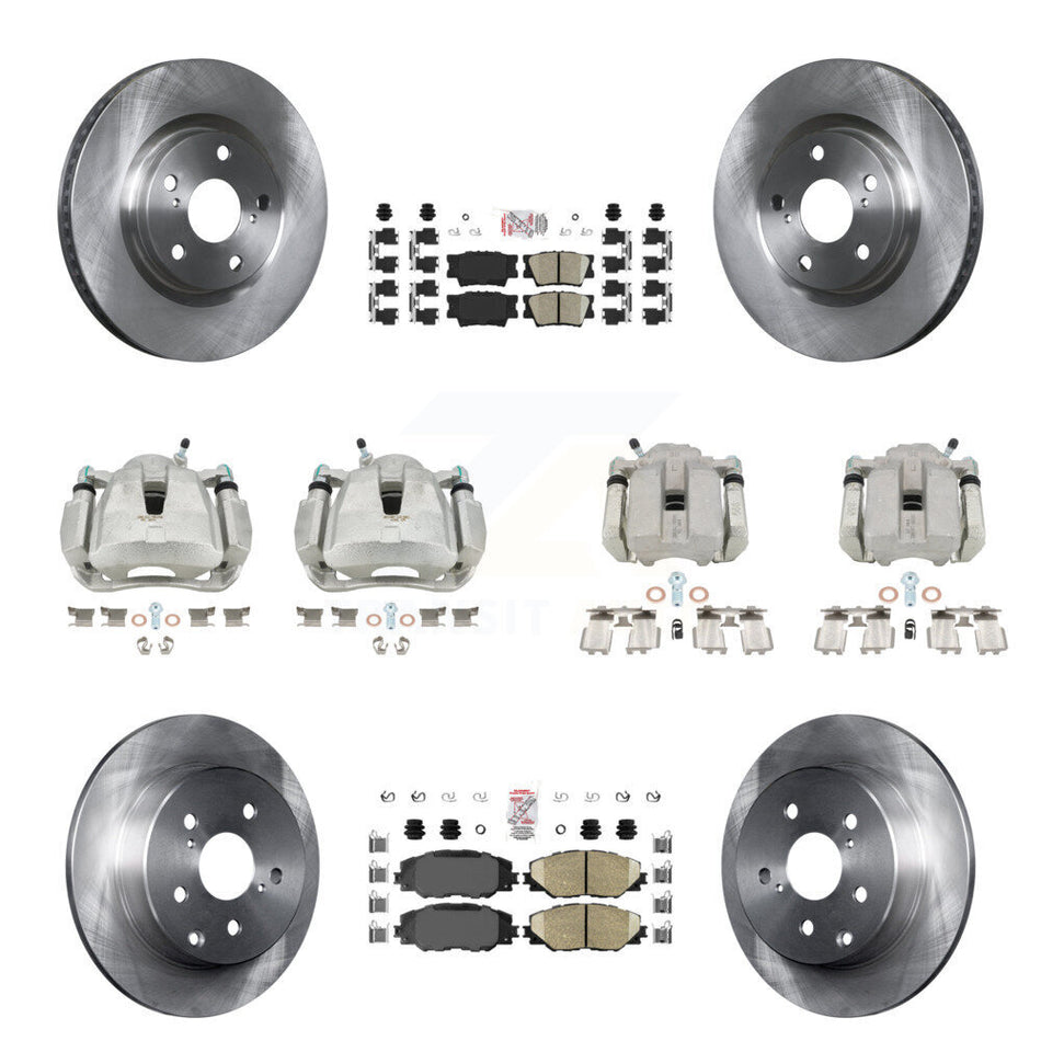 Front Rear Disc Brake Caliper Rotors And Ceramic Pads Kit (10Pc) For Toyota RAV4 KC8-102731N
