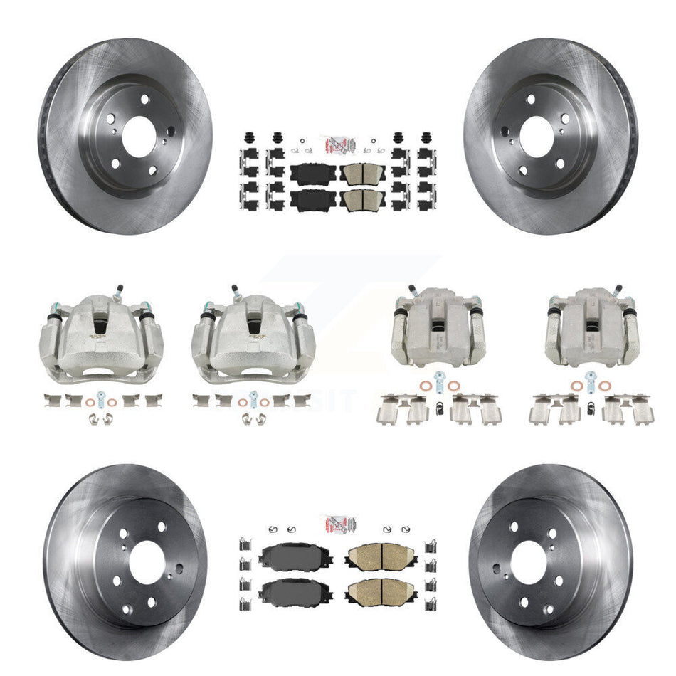 Front Rear Disc Brake Caliper Rotors And Ceramic Pads Kit (10Pc) For Toyota RAV4 KC8-102732N