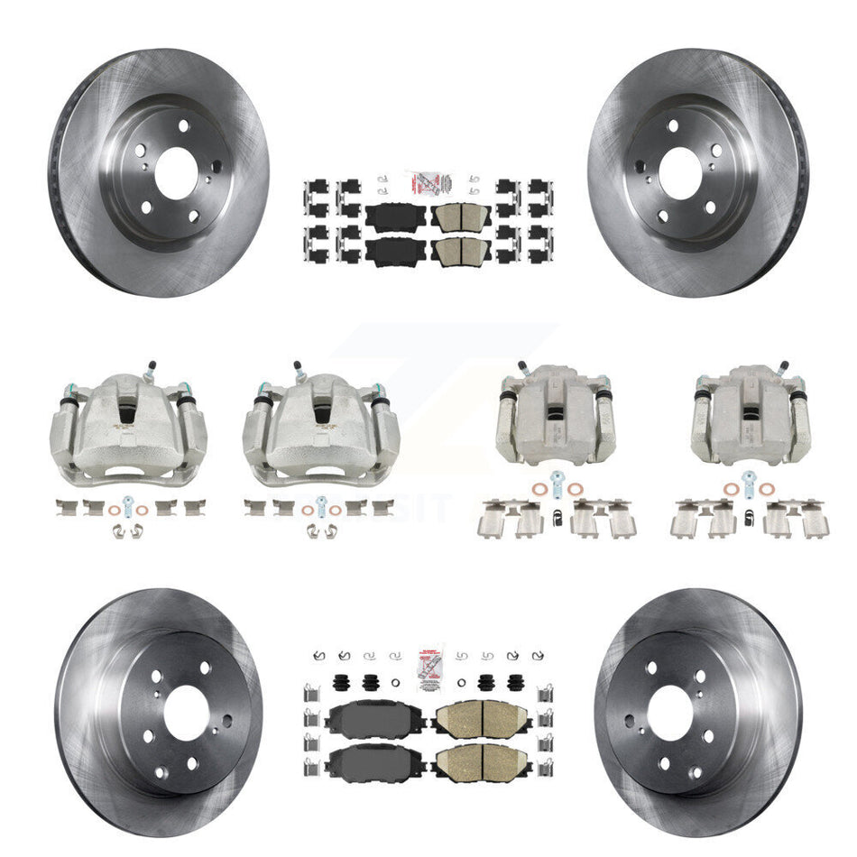 Front Rear Disc Brake Caliper Rotors And Ceramic Pads Kit (10Pc) For Toyota RAV4 KC8-102733N
