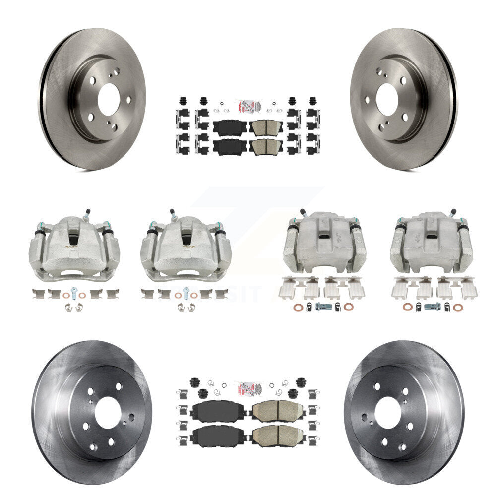 Front Rear Disc Brake Caliper Rotors And Ceramic Pads Kit (10Pc) For Toyota RAV4 LE KC8-102735N