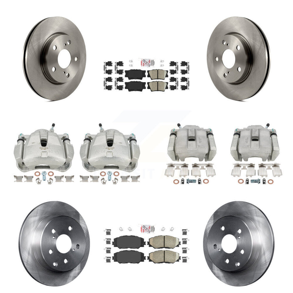 Front Rear Disc Brake Caliper Rotors And Ceramic Pads Kit (10Pc) For Toyota RAV4 LE KC8-102742N