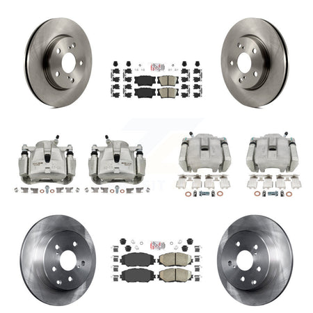 Front Rear Disc Brake Caliper Rotors Ceramic Pad Kit (10Pc) For 2013-2018 Toyota RAV4 LE KC8-102743N