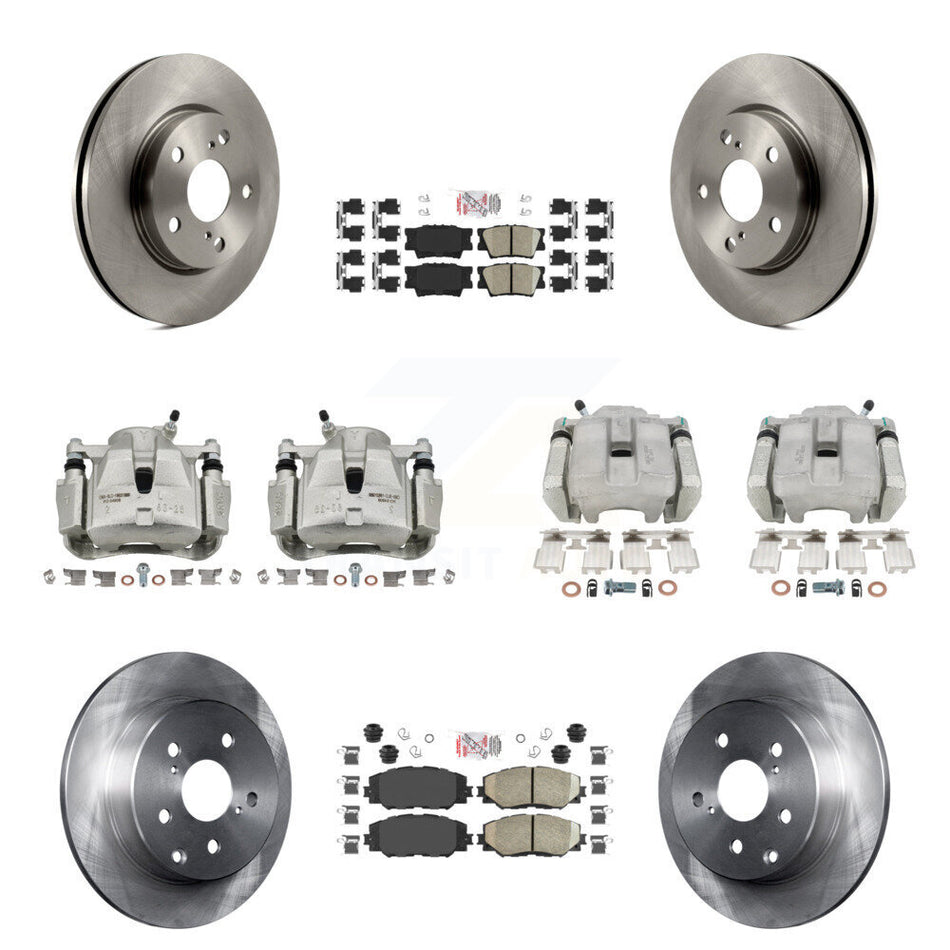 Front Rear Disc Brake Caliper Rotors Ceramic Pad Kit (10Pc) For 2013-2018 Toyota RAV4 LE KC8-102745N