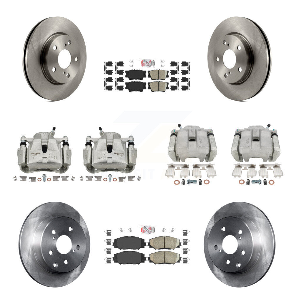 Front Rear Disc Brake Caliper Rotors Ceramic Pad Kit (10Pc) For 2013-2018 Toyota RAV4 LE KC8-102746N