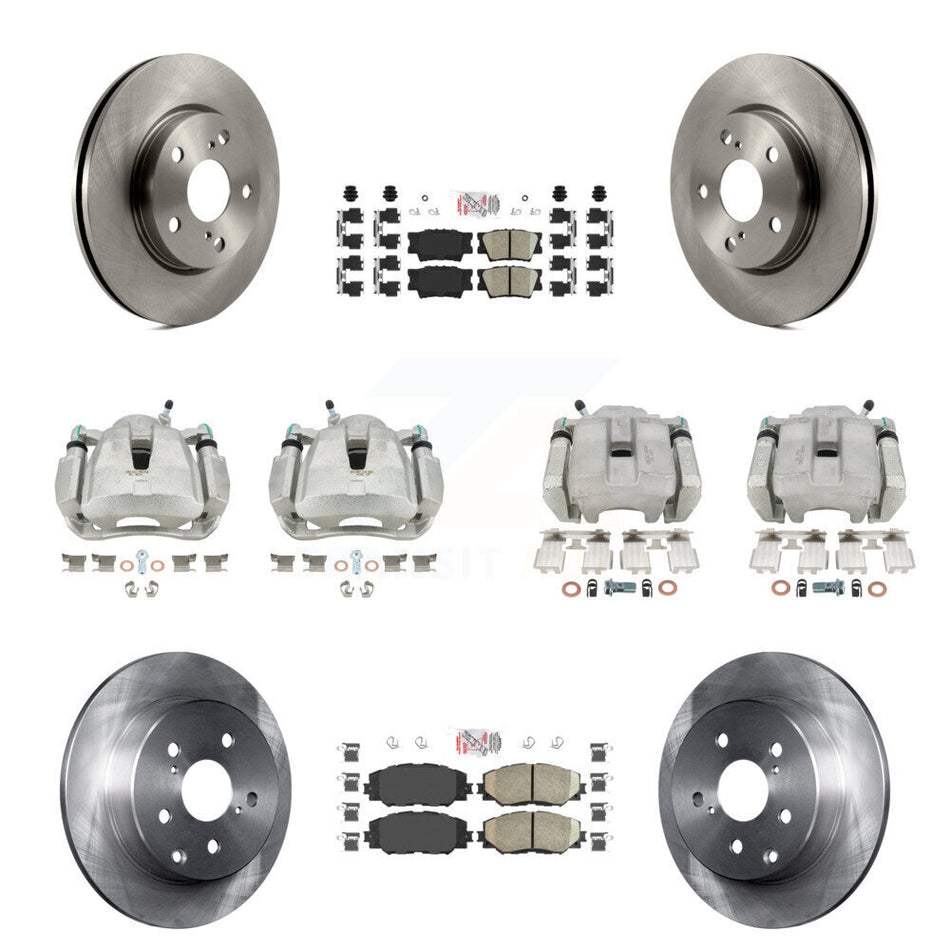 Front Rear Disc Brake Caliper Rotors Ceramic Pad Kit (10Pc) For 2014-2015 Toyota RAV4 LE KC8-102748N