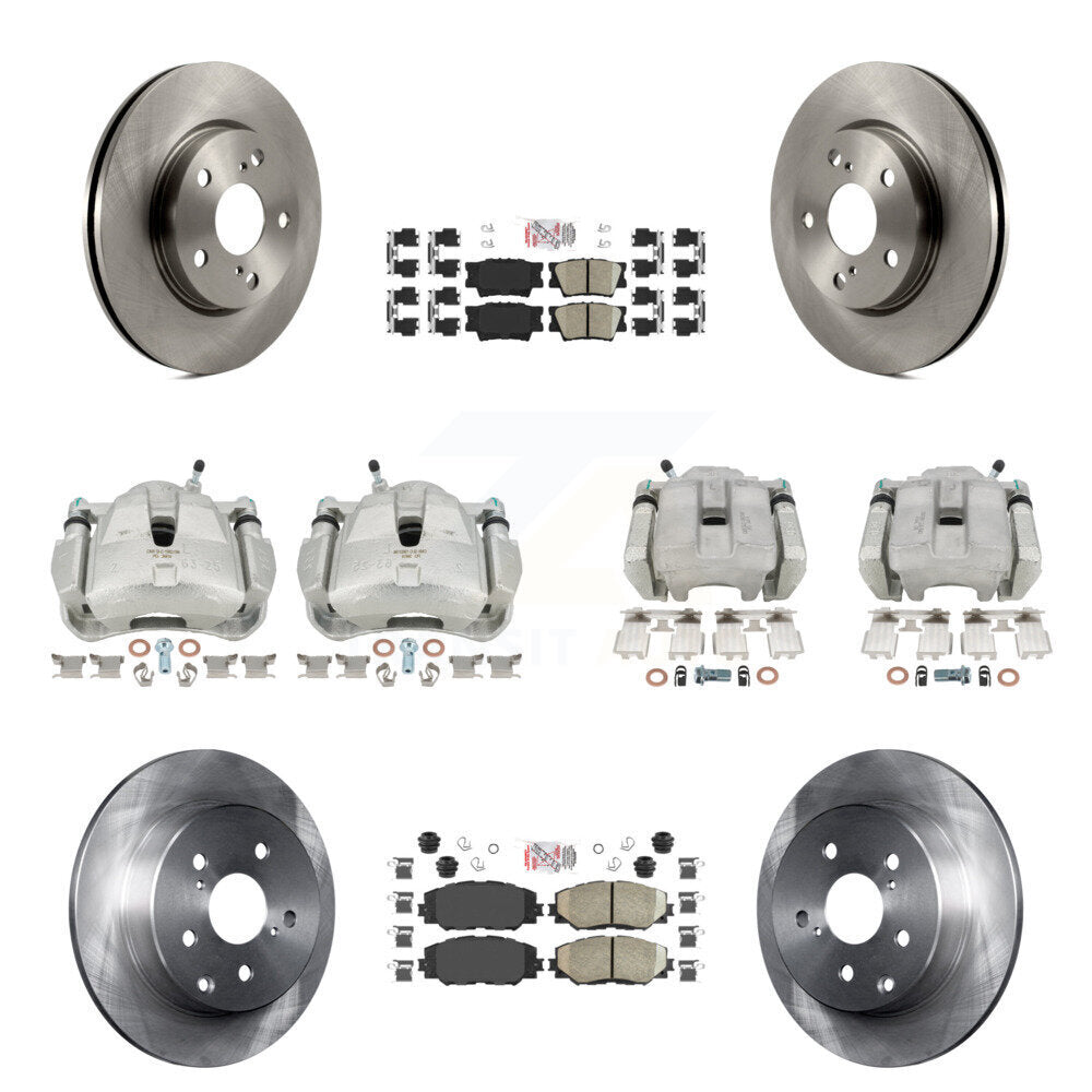 Front Rear Disc Brake Caliper Rotors Ceramic Pad Kit (10Pc) For 2014-2015 Toyota RAV4 LE KC8-102753N