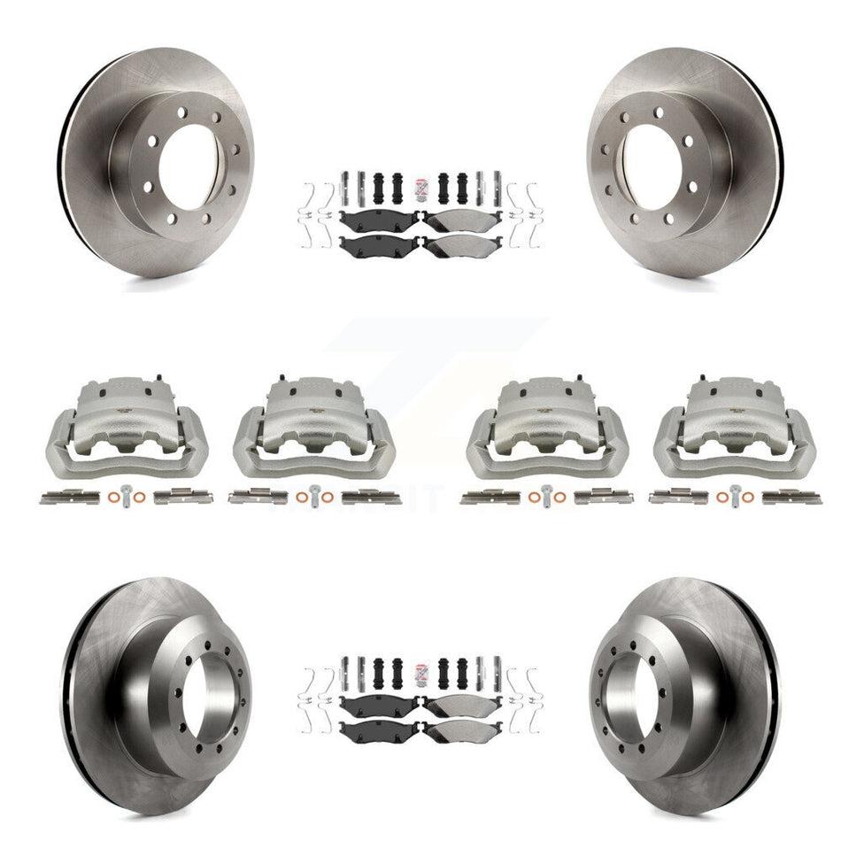 Front Rear Brake Caliper Rotors & Semi-Metallic Pad Kit (10Pc) For Ford E-550 Super Duty KC8-102763N