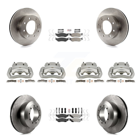 Front Rear Brake Caliper Rotors & Semi-Metallic Pad Kit (10Pc) For Ford E-550 Super Duty KC8-102769N