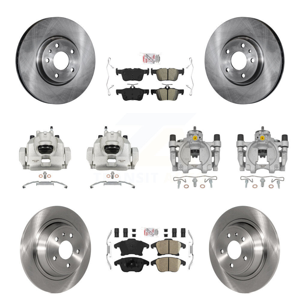 Front Rear Brake Caliper Rotors & Ameribrakes Pad Kit (10Pc) For Ford Fusion Lincoln MKZ KC8-102772N
