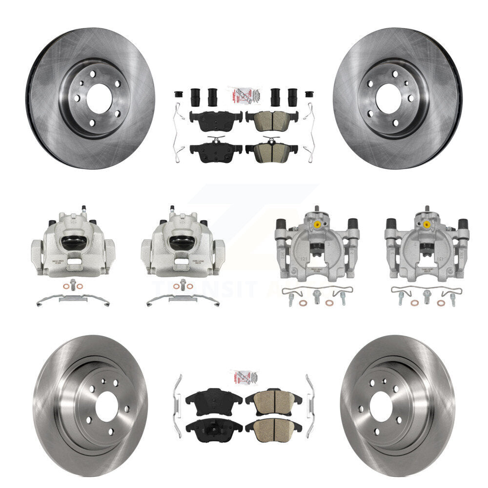 Front Rear Brake Caliper Rotors & Ameribrakes Pad Kit (10Pc) For Ford Fusion Lincoln MKZ KC8-102773N