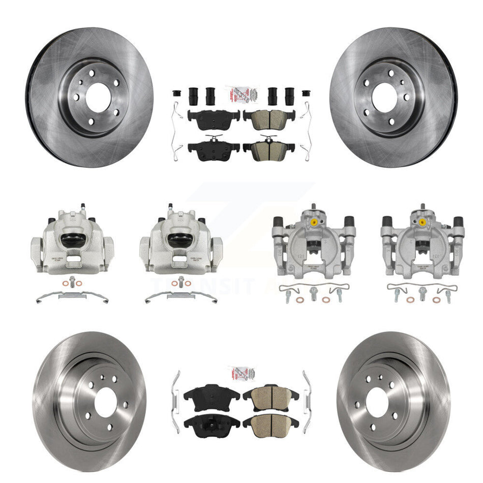 Front Rear Brake Caliper Rotors & Ameribrakes Pad Kit (10Pc) For Ford Fusion Lincoln MKZ KC8-102773N